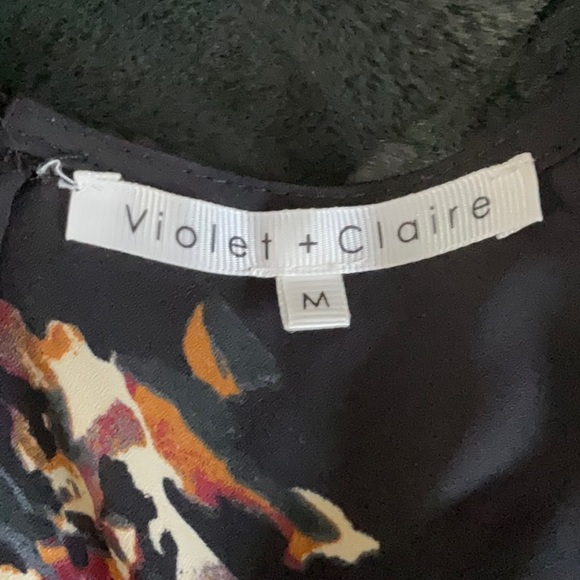 Violet & Claire size M sleeveless top sheer black with flowers - Picture 7 of 10